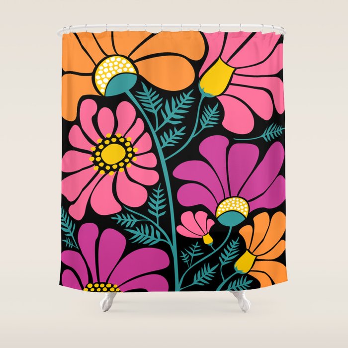 70s Disco Garden Shower Curtain