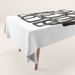 Writing On The Wall' Mid Century Modern Fun Abstract Shapes  Tablecloth