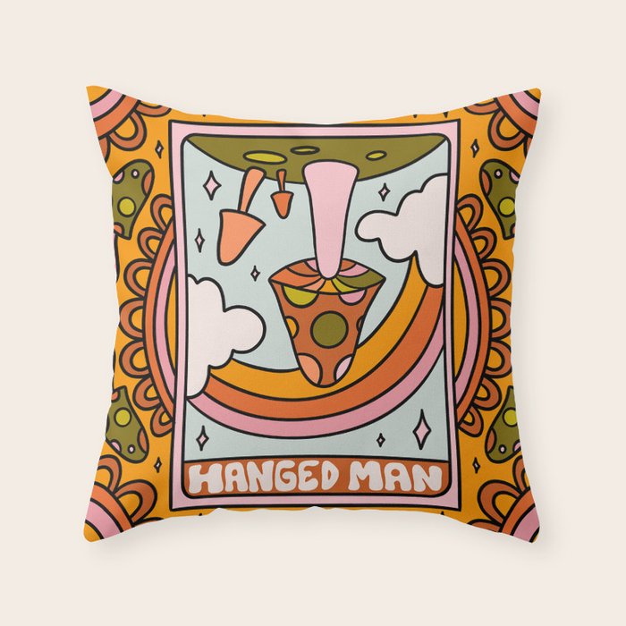 12. Hanged Man Mushroom Throw Pillow