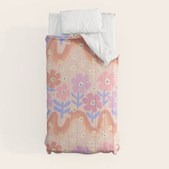 70s Retro Floral vibe Comforter