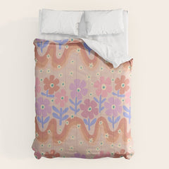 70s Retro Floral vibe Comforter