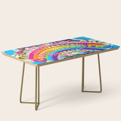 1997 Neon Rainbow Spirit Board Coffee Table