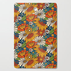 70s Retro Floral - Bold Cutting Board