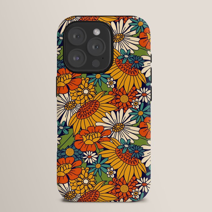 70s Retro Floral - Bold iPhone Case