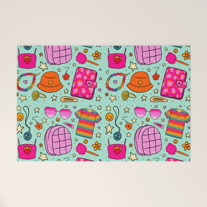 90's Things Print Welcome Mat