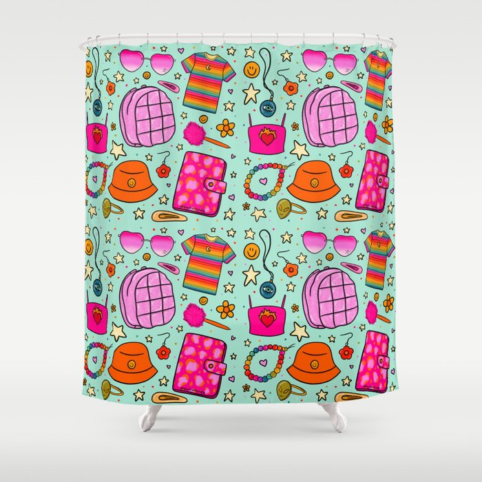 90's Things Print Shower Curtain