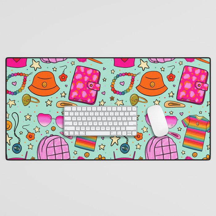 90's Things Print Desk Mat