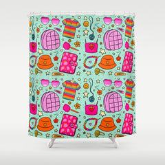 90's Things Print Shower Curtain