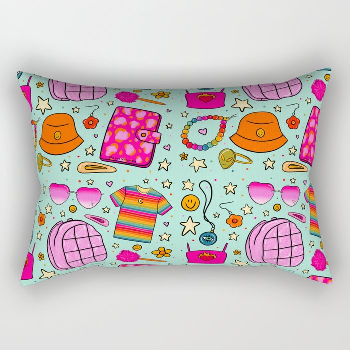 90's Things Print Rectangular Pillow