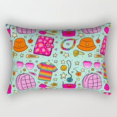 90's Things Print Rectangular Pillow