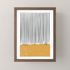 (White Background) Mid Century Modern Minimalist Rothko Inspired Color Field With Lines Geometric Style  Mini Art Print