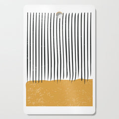 (White Background) Mid Century Modern Minimalist Rothko Inspired Color Field With Lines Geometric Style  Cutting Board
