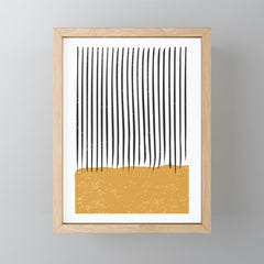 (White Background) Mid Century Modern Minimalist Rothko Inspired Color Field With Lines Geometric Style  Mini Art Print