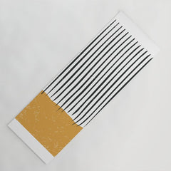 (White Background) Mid Century Modern Minimalist Rothko Inspired Color Field With Lines Geometric Style  Yoga Mat