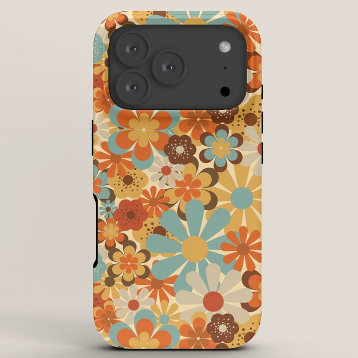 70's Retro Floral Patterned Prints iPhone Case