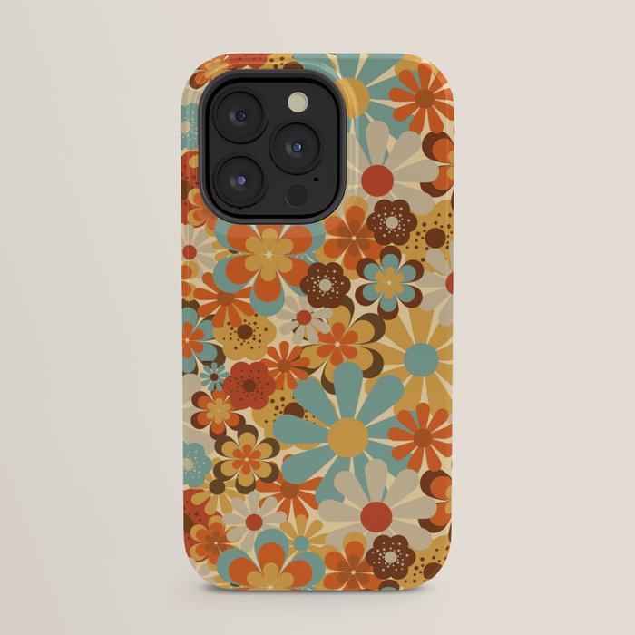 70's Retro Floral Patterned Prints iPhone Case