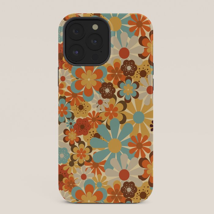 70's Retro Floral Patterned Prints iPhone Case