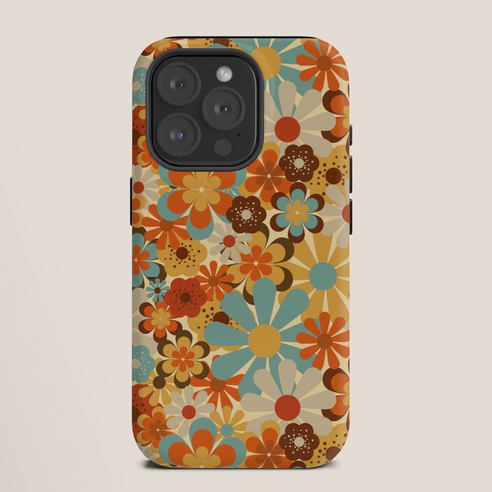 70's Retro Floral Patterned Prints iPhone Case
