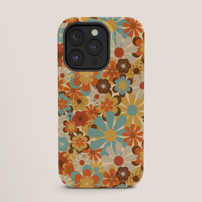 70's Retro Floral Patterned Prints iPhone Case