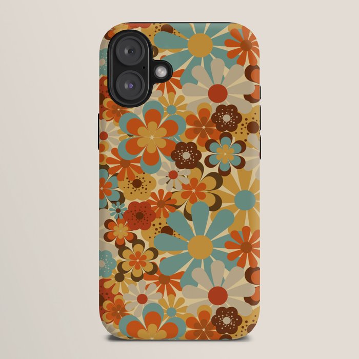 70's Retro Floral Patterned Prints iPhone Case