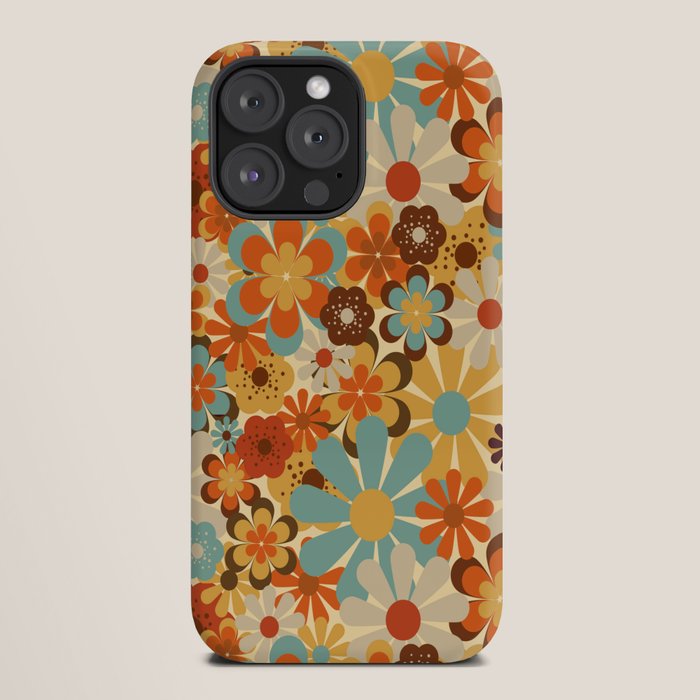 70's Retro Floral Patterned Prints iPhone Case