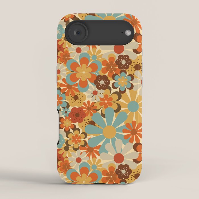 70's Retro Floral Patterned Prints iPhone Case