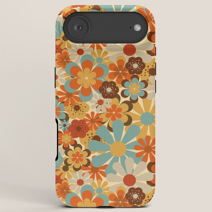 70's Retro Floral Patterned Prints iPhone Case