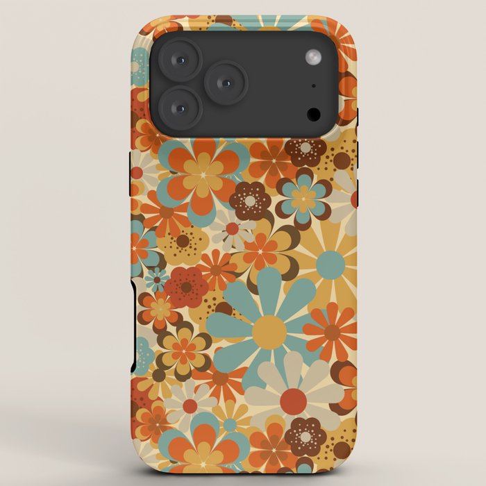 70's Retro Floral Patterned Prints iPhone Case