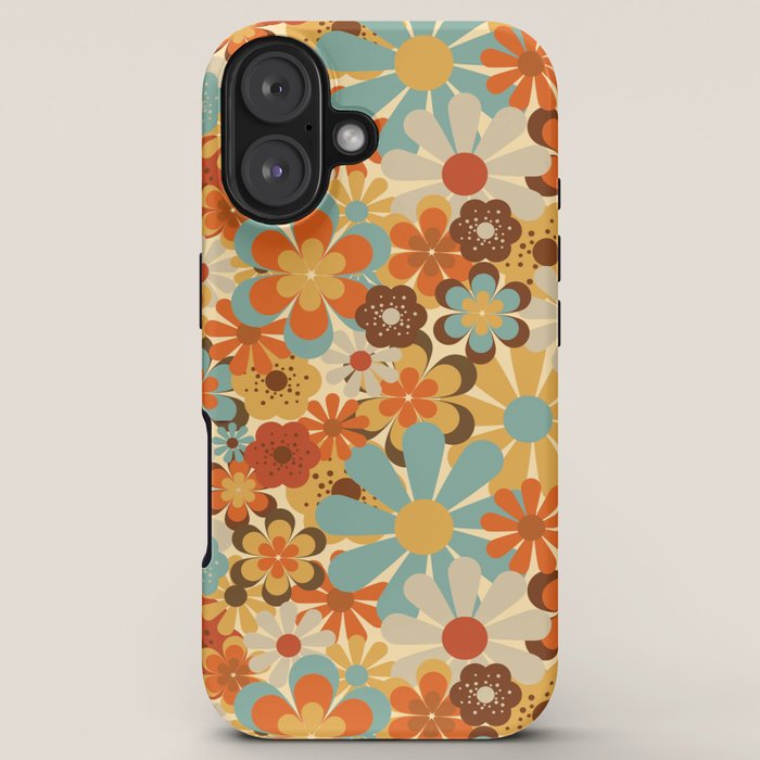 70's Retro Floral Patterned Prints iPhone Case