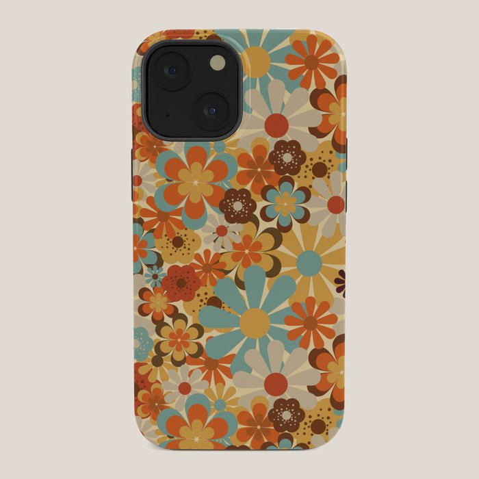70's Retro Floral Patterned Prints iPhone Case