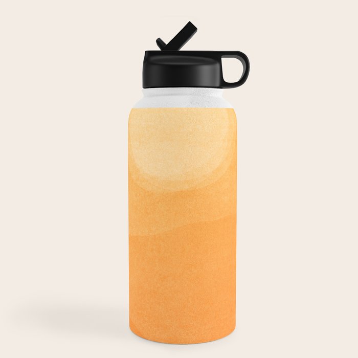 70s Style Golden Sunset Abstract Landscape Water Bottle