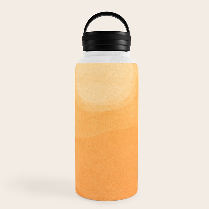 70s Style Golden Sunset Abstract Landscape Water Bottle