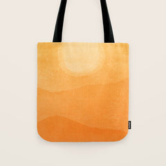 70s Style Golden Sunset Abstract Landscape Tote Bag