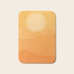 70s Style Golden Sunset Abstract Landscape Bath Mat