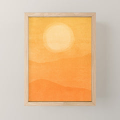 70s Style Golden Sunset Abstract Landscape Mini Art Print