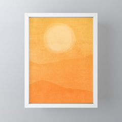 70s Style Golden Sunset Abstract Landscape Mini Art Print