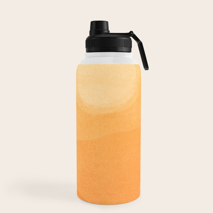 70s Style Golden Sunset Abstract Landscape Water Bottle
