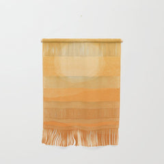 70s Style Golden Sunset Abstract Landscape Wall Hanging
