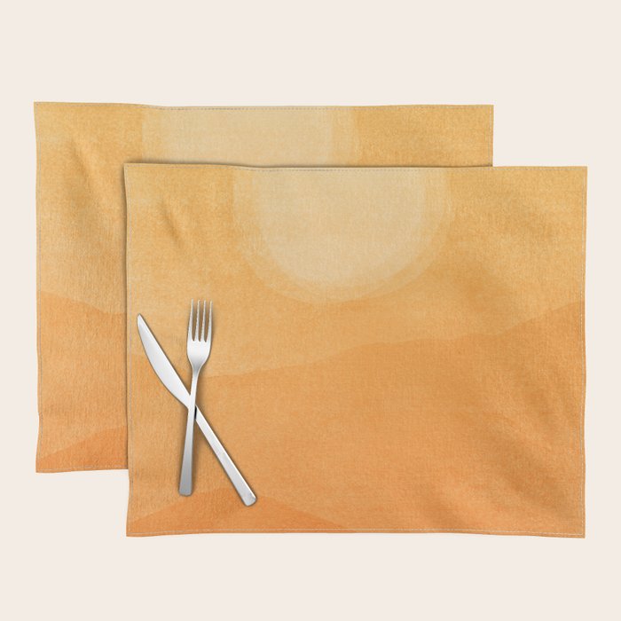 70s Style Golden Sunset Abstract Landscape Placemat
