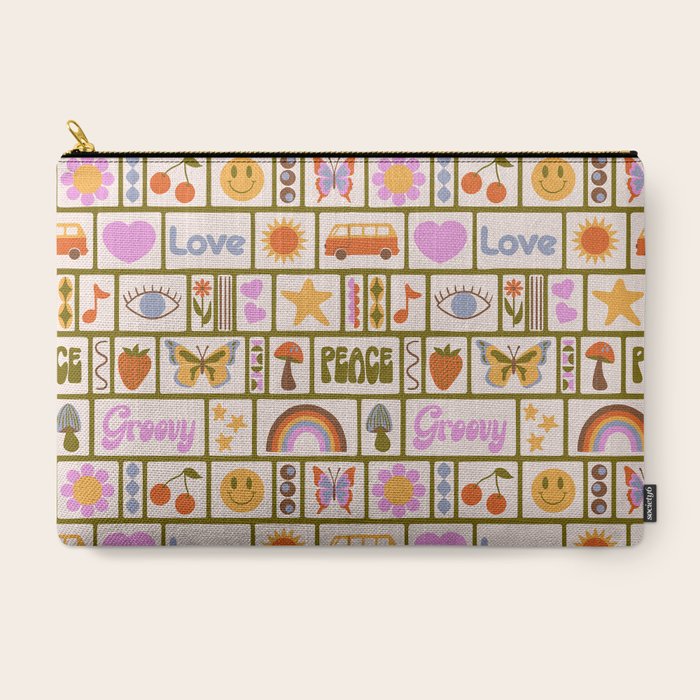 1970s Retro Pop Culture Icons Carry All Pouch