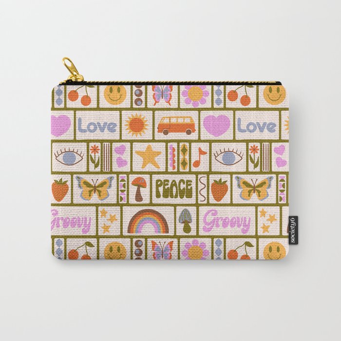 1970s Retro Pop Culture Icons Carry All Pouch
