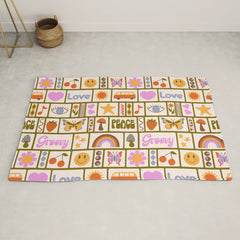 1970s Retro Pop Culture Icons Rug