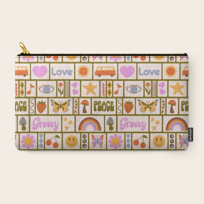 1970s Retro Pop Culture Icons Carry All Pouch
