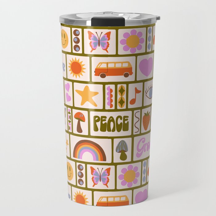 1970s Retro Pop Culture Icons Travel Mug