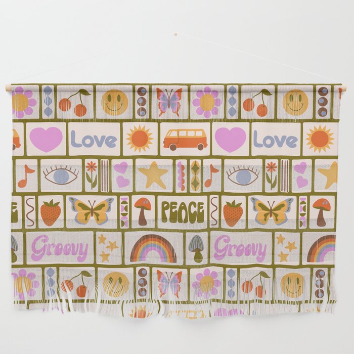 1970s Retro Pop Culture Icons Wall Hanging
