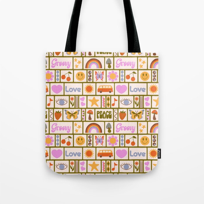 1970s Retro Pop Culture Icons Tote Bag