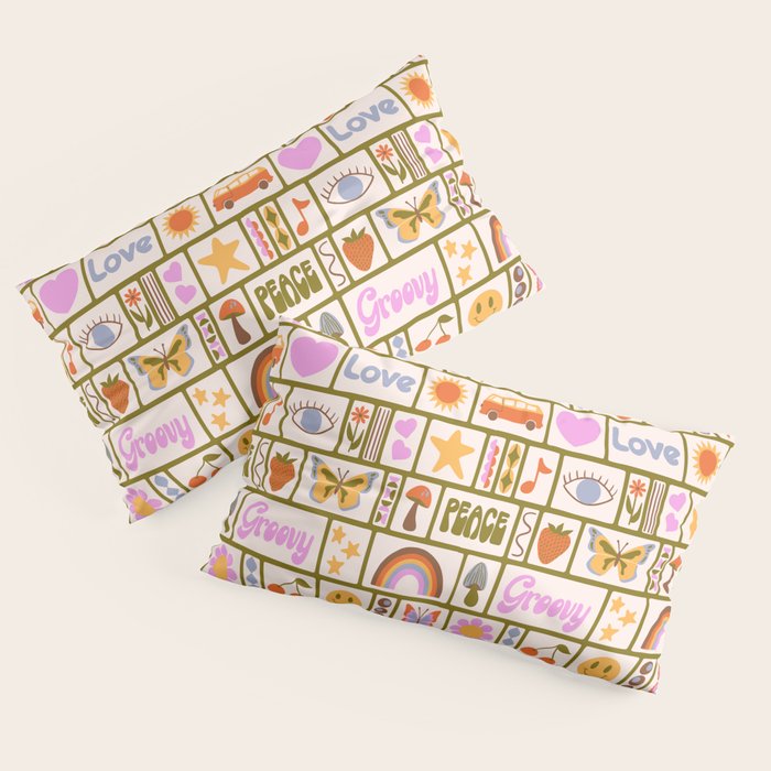 1970s Retro Pop Culture Icons Pillow Sham