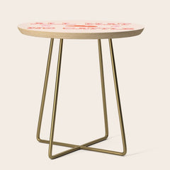 "All hat no cattle" in pink and orange retro western letters Side Table