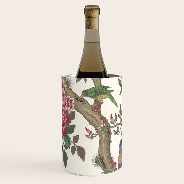 18th Century Chinoiserie Magpie Ivory Peony Garden Wine Chiller