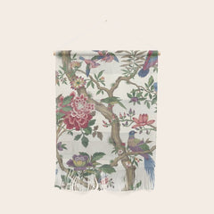 18th Century Chinoiserie Magpie Ivory Peony Garden Wall Hanging